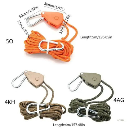 🪢Corde de camping portable et réglable🌳 PACK 4 PIECES gab