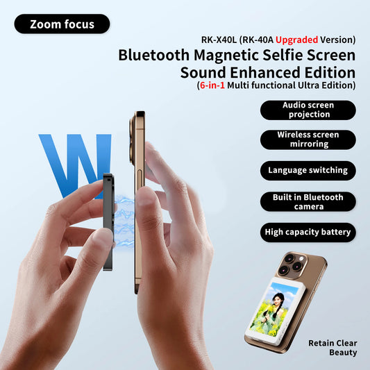 Écran de Moniteur Selfie, Magnétique Retour Camera Compatible avec iPhone et Android Vlog TikTok LiveStream