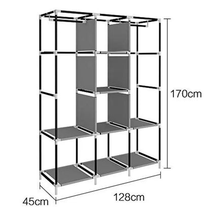Armoire en Tissu Multifonction avec Étagères